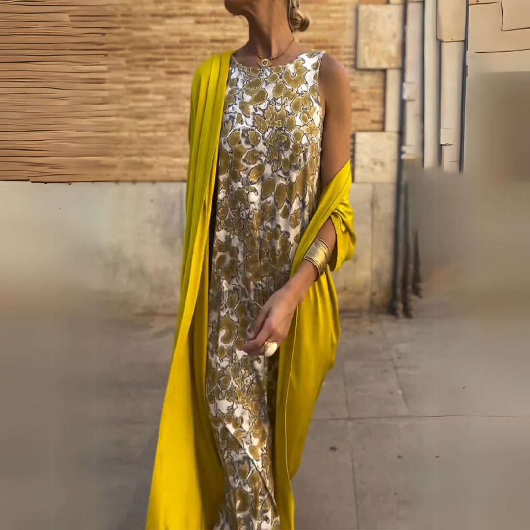 Noemi | Elegante abito lungo con cardigan abbinato in omaggio