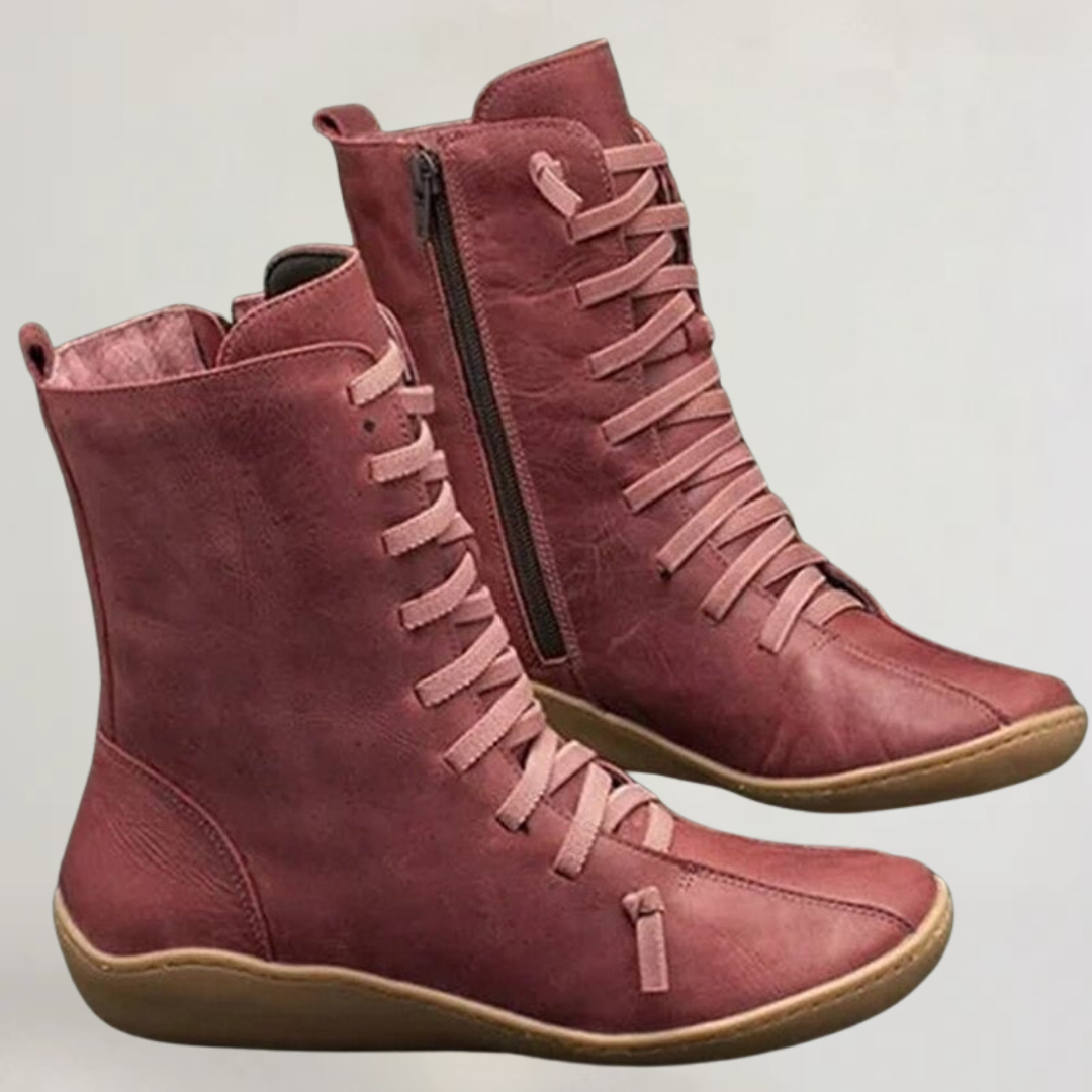 MIRIAM | STIVALI ORTOPEDICI IN PELLE AUTUNNALI A META’ POLPACCIO