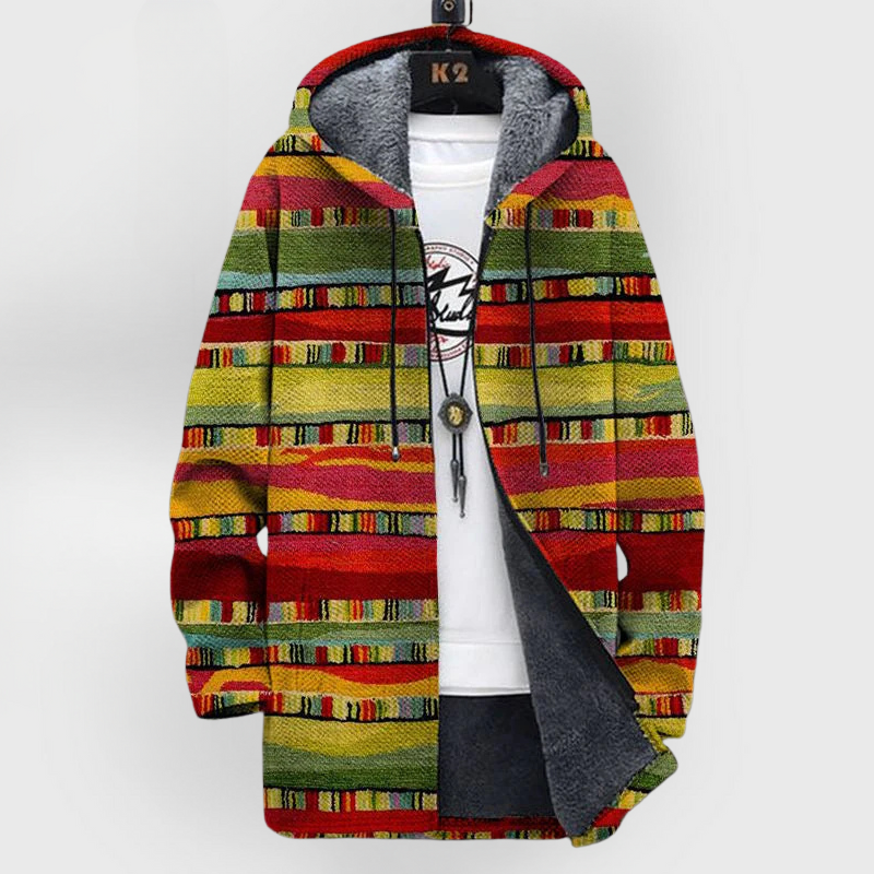 Velia™ | Cardigan Moderno a Righe con Cappuccio