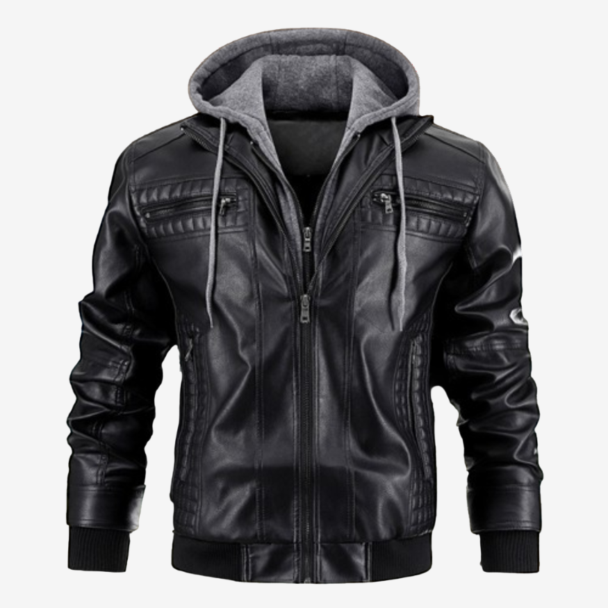 Vicenzo™ | Giacca di Pelle Moderna con Cappuccio