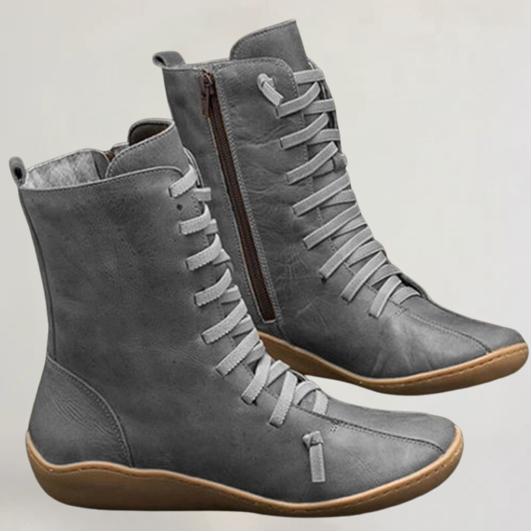 MIRIAM | STIVALI ORTOPEDICI IN PELLE AUTUNNALI A META’ POLPACCIO