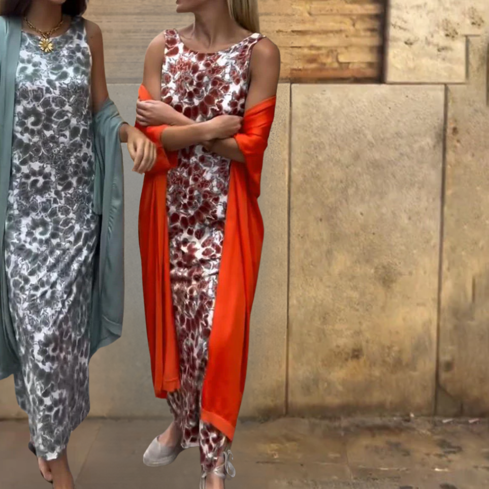 Noemi | Elegante abito lungo con cardigan abbinato in omaggio